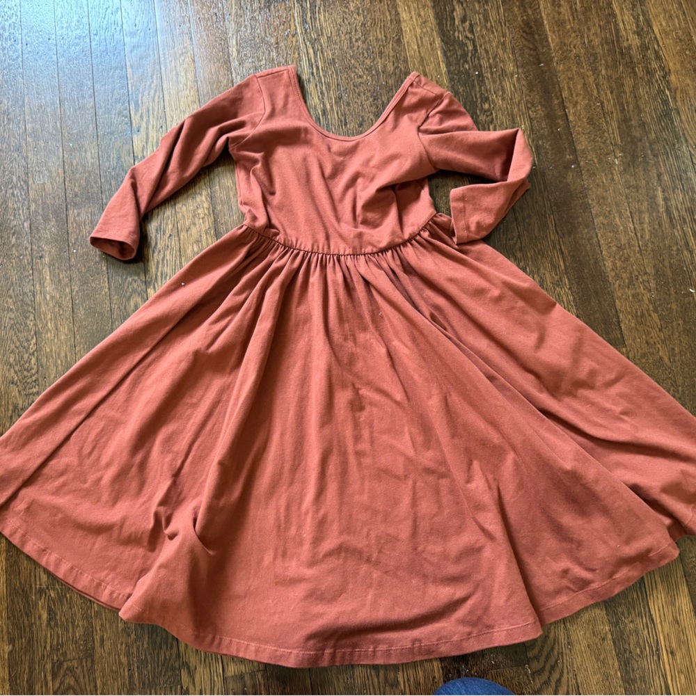 Alice + Ames Size 10 Warm Rust Brown Long Sleeve Ballet Dress